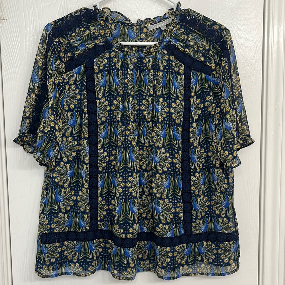 Daniel Rainn peacock blouse